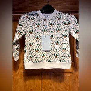 NWT HILL HOUSE Tiny Teddy Crewneck White Ski Chalet Holiday Winter 3/4